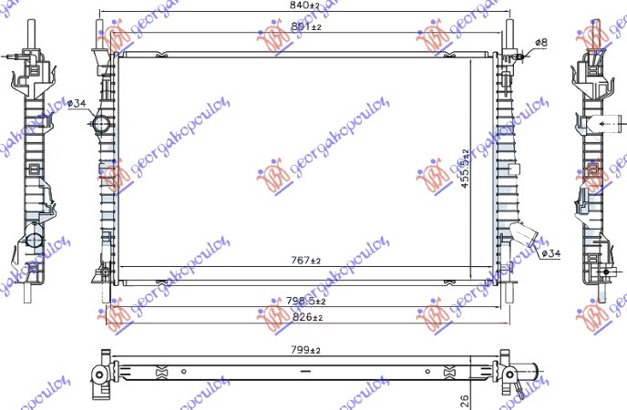 ΨΥΓΕΙΟ 2.0 TDCi ΠΕΤΡΕΛΑΙΟ (765x460x26) FWD (KOYO)