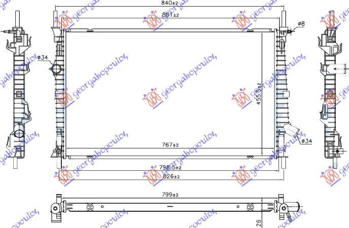 ΨΥΓΕΙΟ 2.0 TDCi ΠΕΤΡΕΛΑΙΟ (765x460x26) FWD