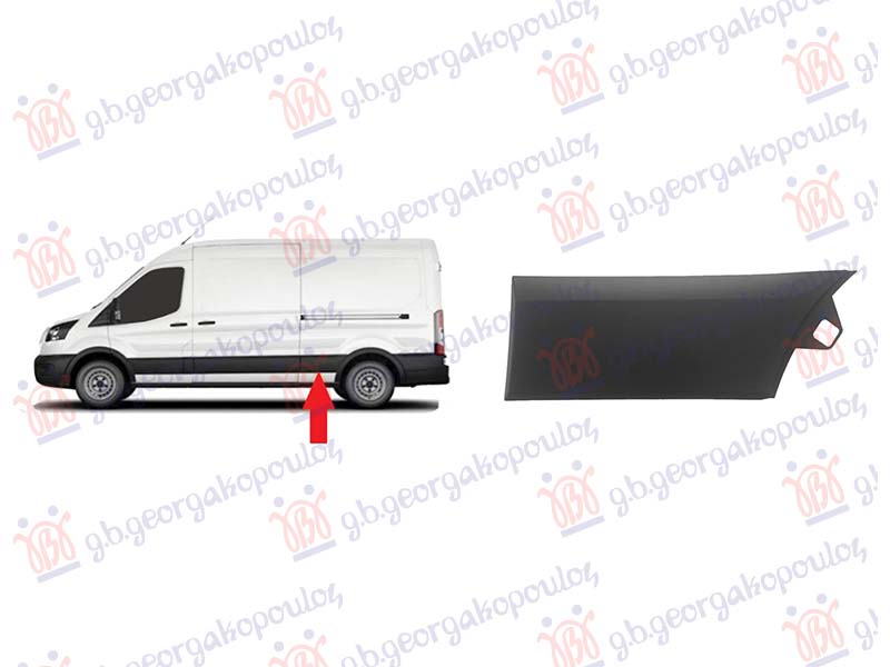 REAR FENDER SIDE GREY MOULDING LONG WHEEL BASE WITH MOUNTING