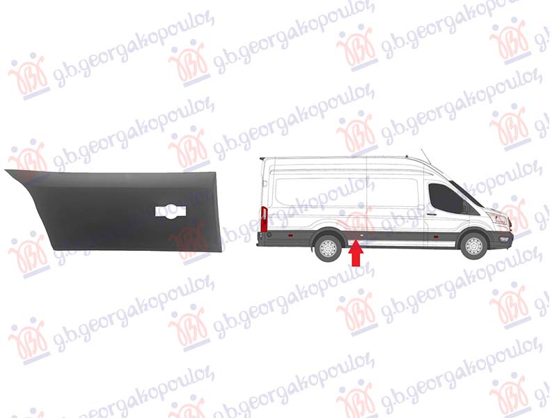 REAR FENDER SIDE GREY MOULDING TWIN WHEELS WITH MARKET LIGHT HOLE LONG WHEEL BASE WITH MOUNTING
