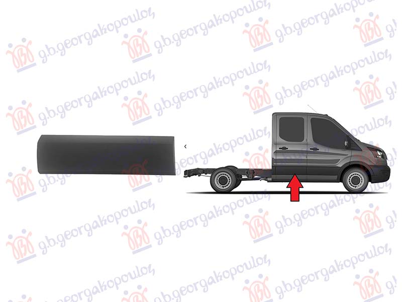 REAR DOOR MOULDING GREY (DOUBLE CABIN)