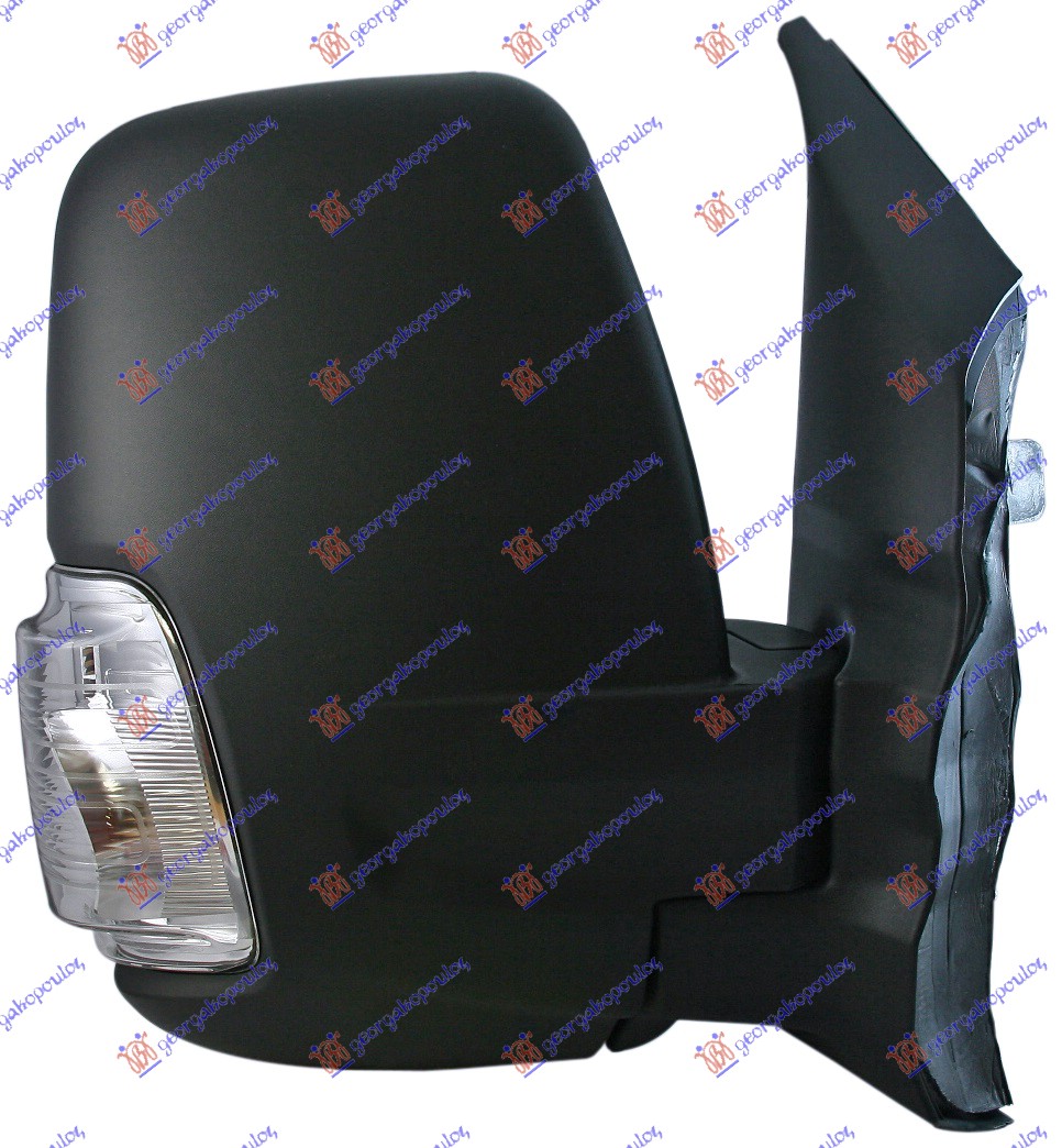 DOOR MIRROR MANUAL SHORT (W/SIDE LAMP CLEAR) (A QUALITY) (CONVEX GLASS)