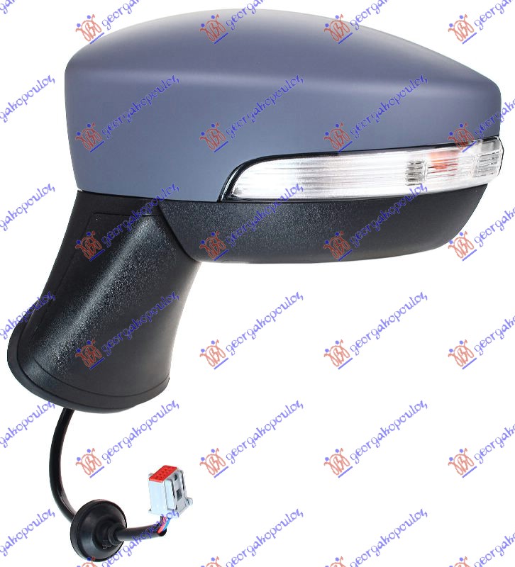 DOOR MIRROR ELECTRICAL PRIMED (W/SIDE LAMP) (A QUALITY) (ASPHERICAL GLASS)