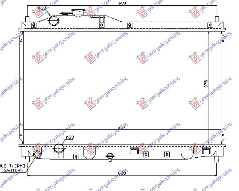 ΨΥΓΕΙΟ ΝΕΡΟΥ 2,0i 16V VTEC (37,5x65,8x16