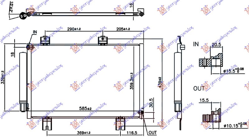 CONDENSER 1.3-1.5 PETROL (545x366x16) (KOYO)