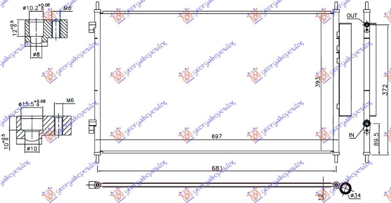 ΨΥΓΕΙΟ A/C ΒΕΝΖΙΝΗ/ΠΕΤΡΕΛΑΙΟ (665x395x12) (KOYO)