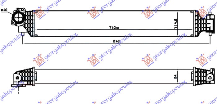 ΨΥΓΕΙΟ INTERCOOLER 1.0-1.5 VTEC ΒΕΝΖΙΝΗ (710x110x65)
