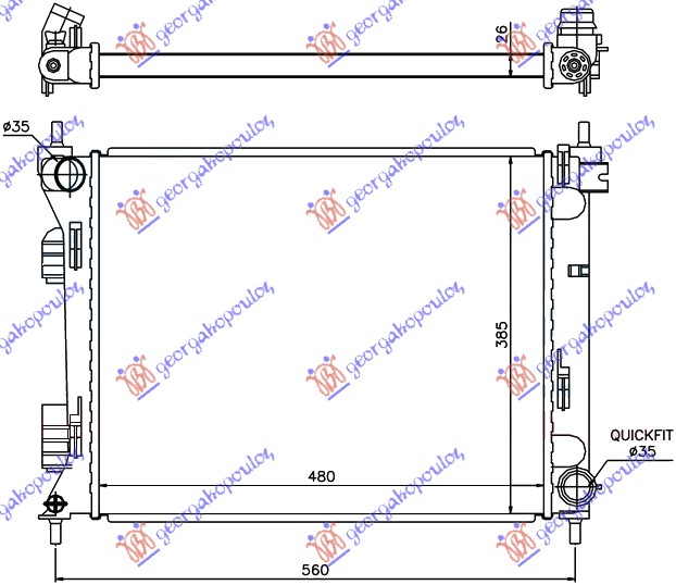 ΨΥΓΕΙΟ 1.1-1.4 CRDi ΜΗΧΑΝΙΚΟ ΠΕΤΡΕΛΑΙΟ (480x380x26) (ΤΟΥΡΚΙΑ)