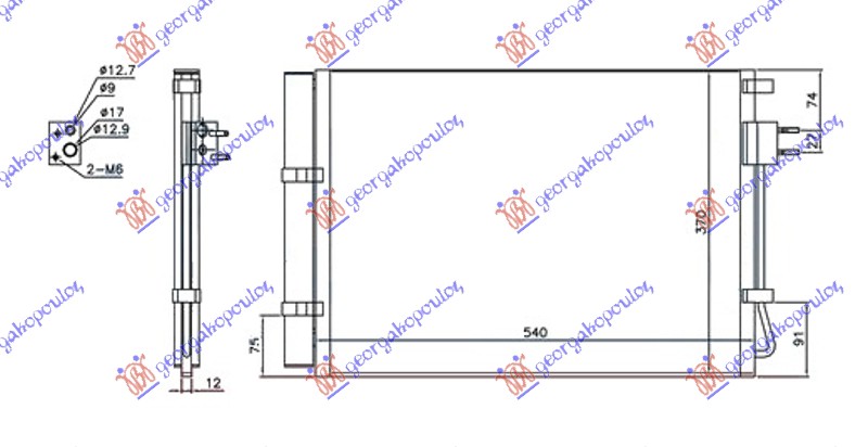 ΨΥΓΕΙΟ A/C 1.2-1.4i ΒΕΝΖΙΝΗ (520x370x12) 1 ΠΛΑΚΑΚΙ