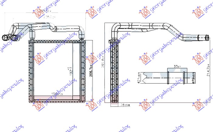 ΨΥΓΕΙΟ ΚΑΛΟΡΙΦΕΡ 1.0 T-GDI-1.2-1.4 CVVT ΒΕΝΖΙΝΗ - 1.1-1.4 CRDI ΠΕΤΡΕΛΑΙΟ (154x192x26) (NISSENS)