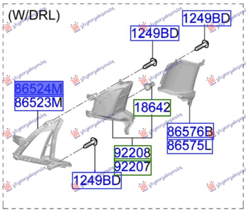 FRONT BUMPER GRILLE (W/DRL) (O)