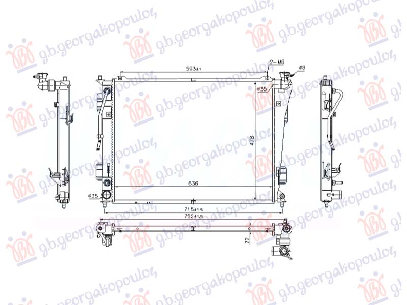 ΨΥΓΕΙΟ 2.0-2.4 ΑΥΤΟΜΑΤΟ ΒΕΝΖΙΝΗ (635x480x16) (NRF)
