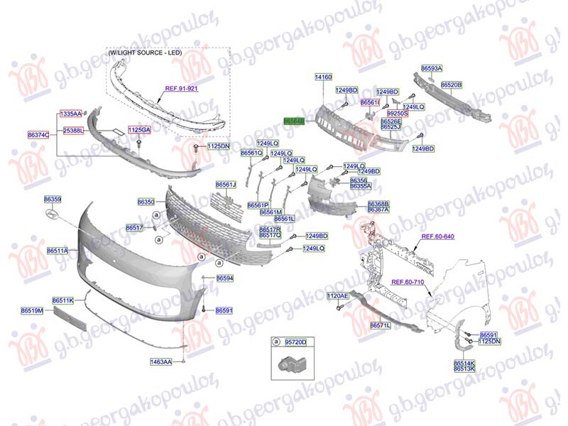 FRONT BUMPER PLASTIC REINFORCEMENT (O)