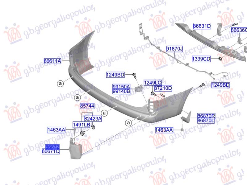 REAR BUMPER MOULDING (O)