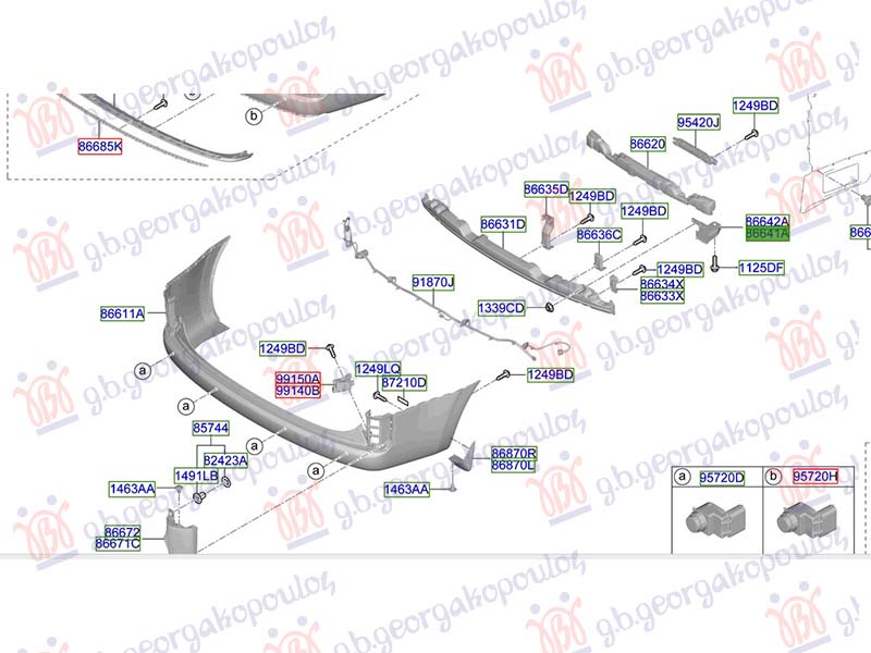 REAR BUMPER BRACKET PLASTIC (O)