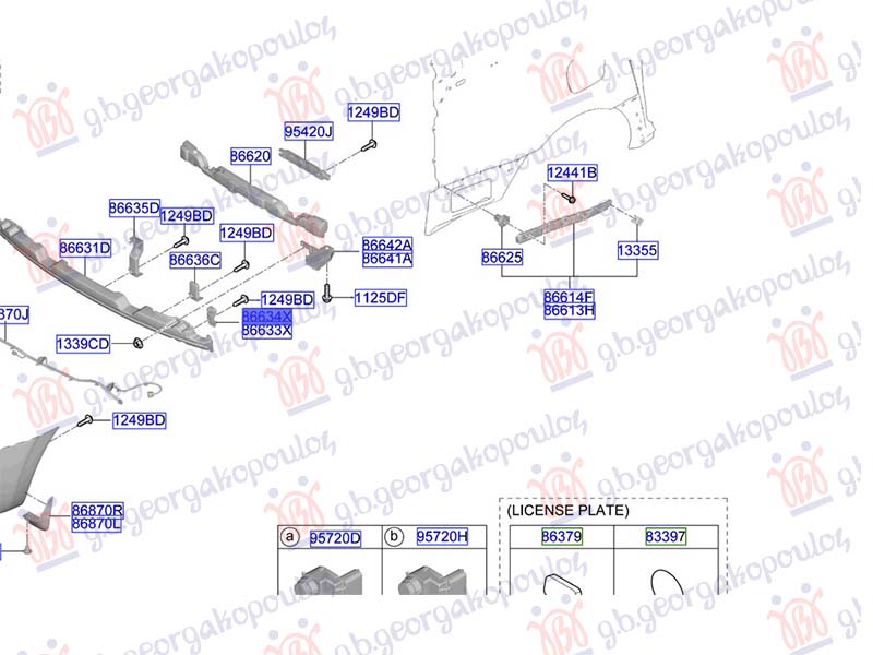 REAR BUMPER REINFORCEMENT BRACKET UPPER (O)