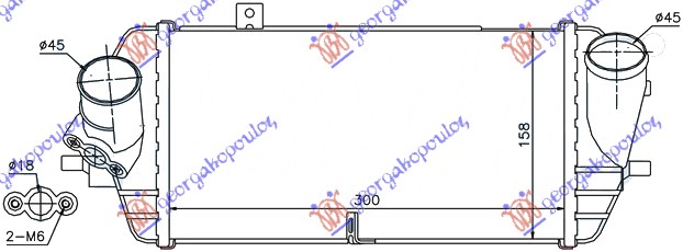 ΨΥΓΕΙΟ INTERCOOLER 1.4-1.6 CRDi ΠΕΤΡΕΛΑΙΟ (300x160x90)