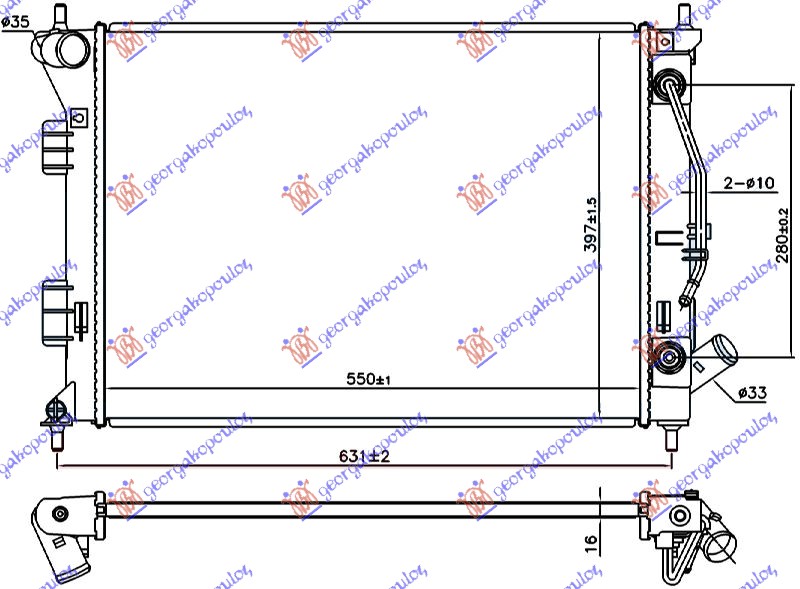 ΨΥΓΕΙΟ 1.6 ΒΕΝΖΙΝΗ ΑΥΤΟΜΑΤΟ +/- A/C (550x397x16) (NRF)