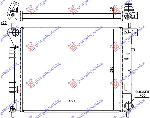 ΨΥΓΕΙΟ ΝΕΡΟΥ 1,4-1,6 CRDi (48x39x2,6)