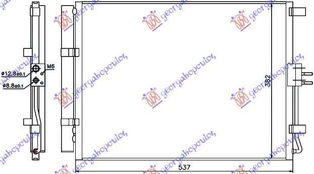 ΨΥΓΕΙΟ A/C 1.4-1.6 CRDi ΠΕΤΡΕΛΑΙΟ (500x385x12)