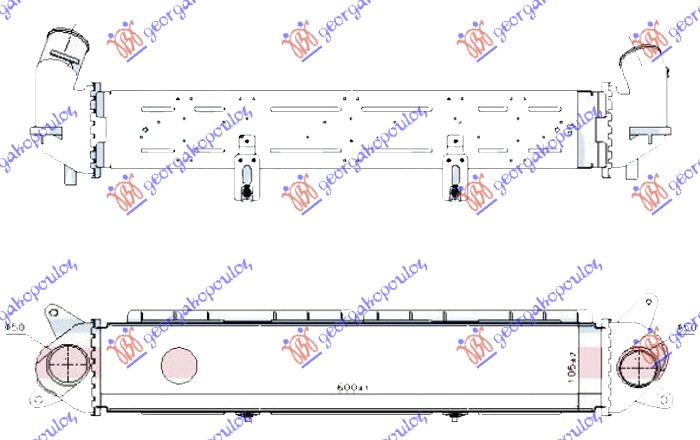 ΨΥΓΕΙΟ INTERCOOLER 1.0 T-GDI ΒΕΝΖΙΝΗ - 1.6 CRDi ΠΕΤΡΕΛAΙΟ (600x105x90)