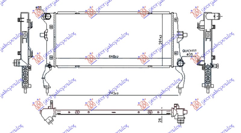 ΨΥΓΕΙΟ ΝΕΡΟΥ 1.6 CRDi ΠΕΤΡΕΛΑΙΟ (650x290x26)