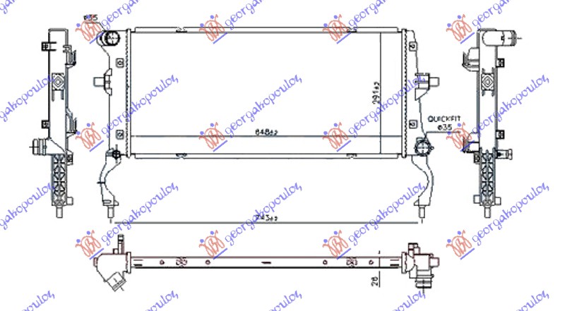 RADIATOR 1.6 CRDi DIESEL (650x290x26) (NRF)