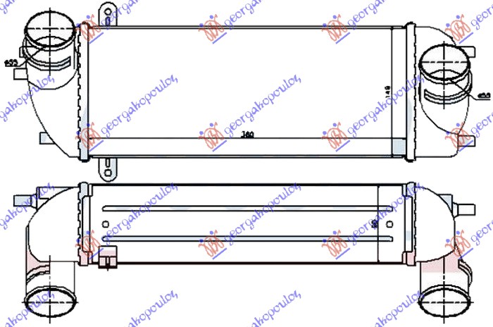 ΨΥΓΕΙΟ INTERCOOLER 2.0-2.2 CRDi ΠΕΤΡΕΛΑΙΟ (360x150x90) (ALL ALUMINIUM)