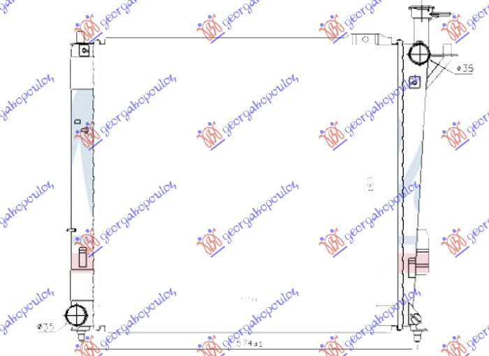 RADIATOR 2.0-2.2 CRDi DIESEL MANUAL (510x480x26) (HALLA TYPE)