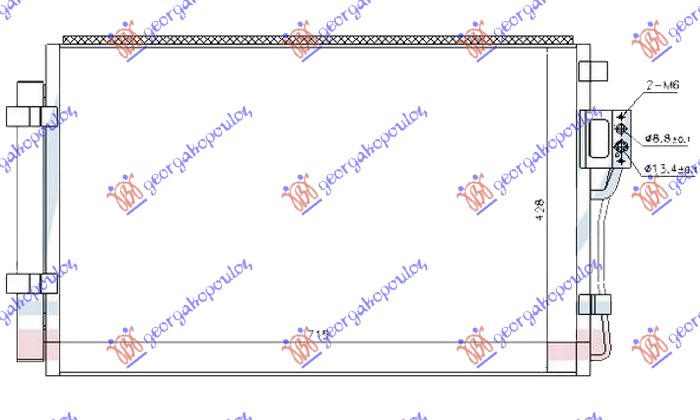 ΨΥΓΕΙΟ A/C 2.4-3.3-3.5 ΒΕΝΖΙΝΗ (700x410x12)