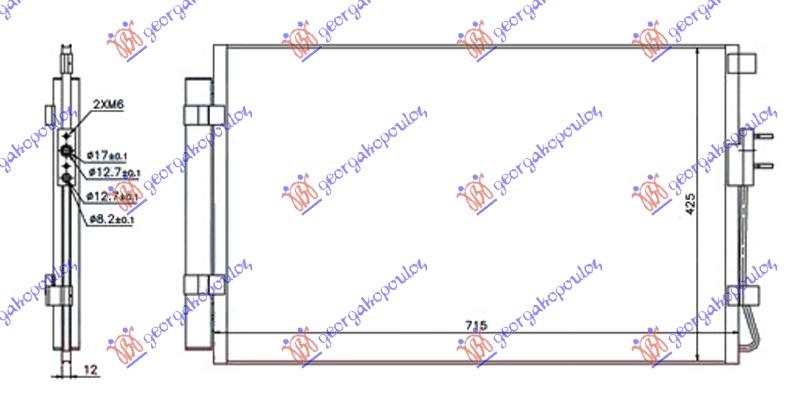 CONDENSER 2.4 16V-GDI - 3.3i PETROL (680x430x12) TYPE HALLA