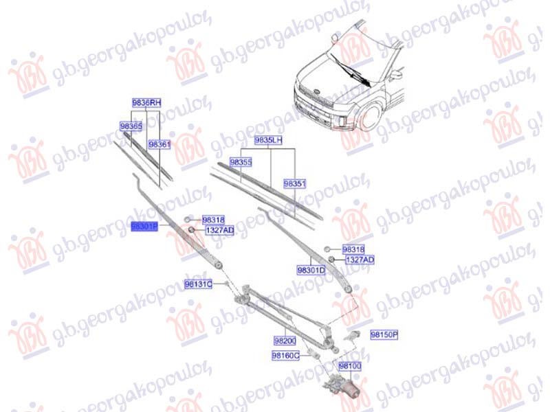 REAR WIPER ARM (O)