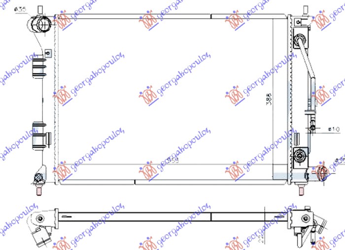 ΨΥΓΕΙΟ ΝΕΡΟΥ 1.6-1.8-2.0 ΒΕΝΖΙΝΗ ΑΥΤΟΜΑΤΟ (550x390x16)