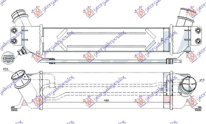 ΨΥΓΕΙΟ INTERCOOLER 2.5 CRDi DIESEL (480x135x90) 10-