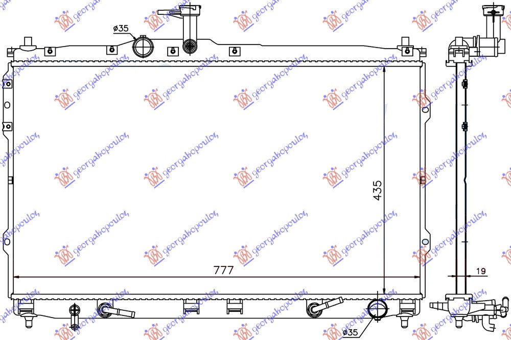 ΨΥΓΕΙΟ ΝΕΡΟΥ 2.4i 16v ΒΕΝΖΙΝΗ - 2.5 TDCi ΠΕΤΡΕΛΑΙΟ ΑΥΤΟΜΑΤΟ (435x775x16)