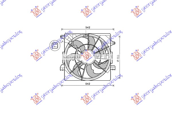 ΒΕΝΤΙΛΑΤΕΡ ΨΥΓΕΙΟΥ ΚΟΜΠΛΕ (ΜΟΝΟ) 1.7 CRDi ΠΕΤΡΕΛΑΙΟ (465mm) (3pin)