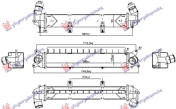 ΨΥΓΕΙΟ INTERCOOLER 1.0 BENZINH (580x108x90) (NISSENS)