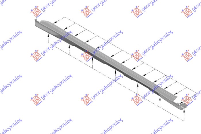 DOOR SILL PLASTIC (W/CHROME MOULD.) (O)