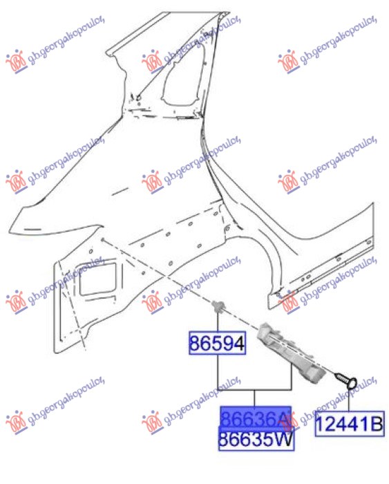 REAR BUMPER BRACKET LOWER PLASTIC (O)
