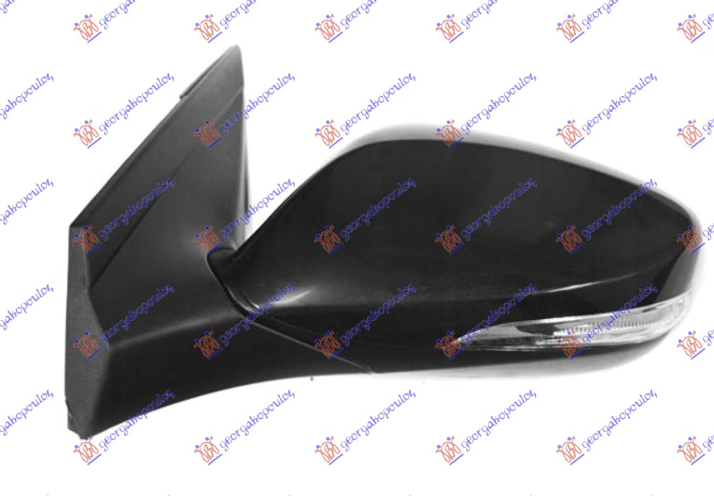 DOOR MIRROR ELECTRICAL HEATED PRIMED (W/SIDE LAMP) (6 PIN) (CONVEX GLASS)
