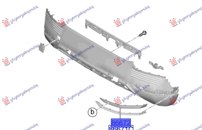 REAR BUMPER SIDE MOULDING PRIMED (W/PDC) -2024 (O)