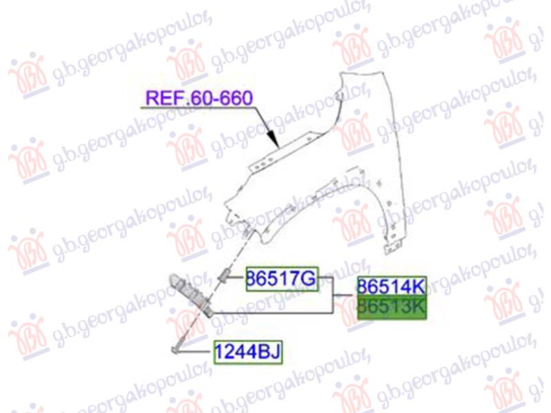 FRONT BUMPER SIDE BRACKET PLASTIC (O)