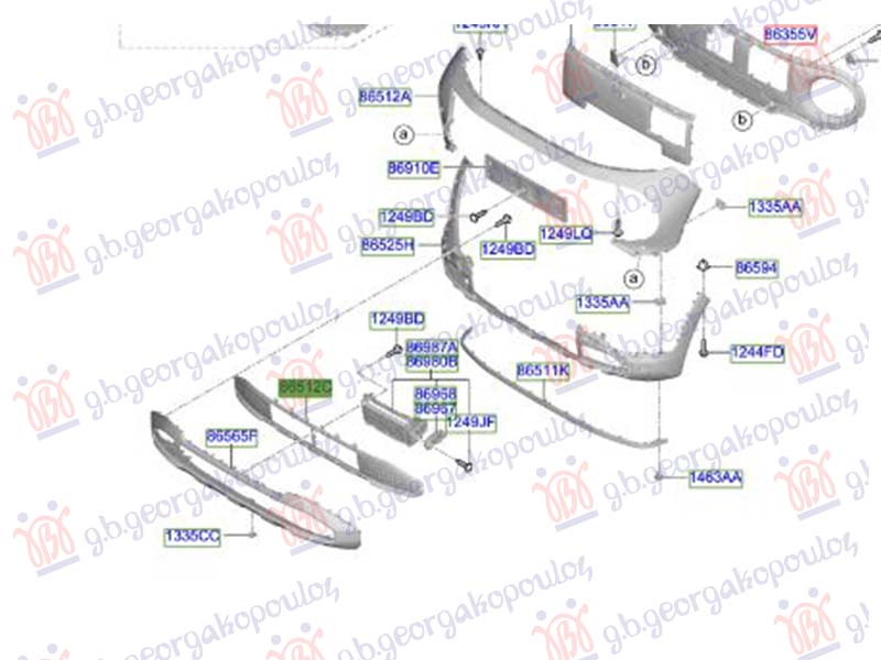 FRONT BUMPER GRILLE (O)