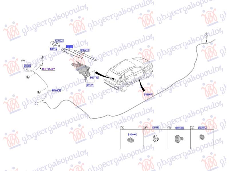REAR WIPER ARM (O)