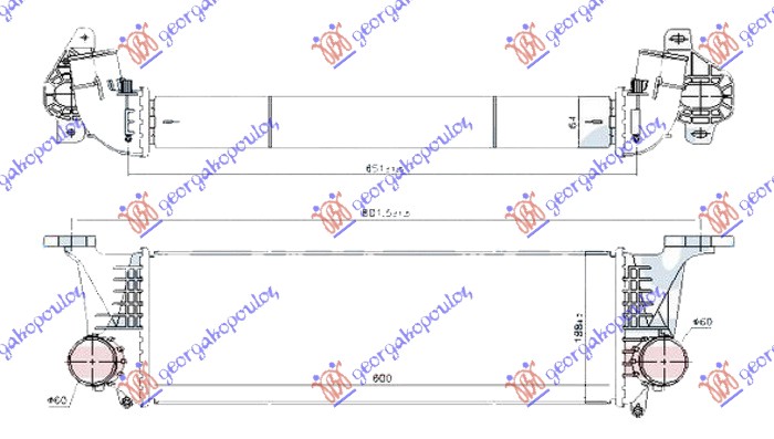 RADIATOR INTERCOOLER 2.3-3.0 DIESEL (600x190x65)