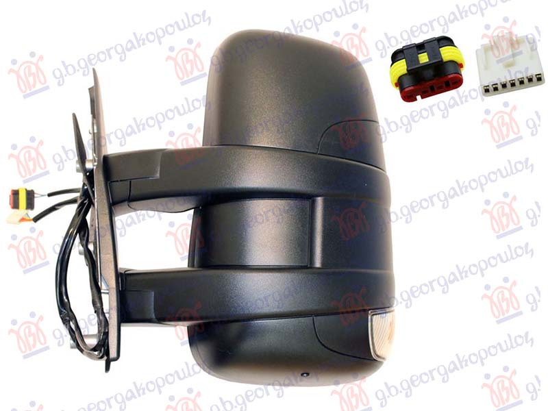 ΚΑΘΡΕΦΤΗΣ ΗΛΕΚΤΡΙΚΟΣ ΘΕΡΜΑΙΝΟΜΕΝΟΣ (ΜΕ ΦΛΑΣ) (ΜΕ ΦΩΣ ΟΓΚΟΥ W16W) (7+2 PIN) (ΚΟΝΤΟ ΜΠΡΑΤΣΟ) (CONVEX GLASS)