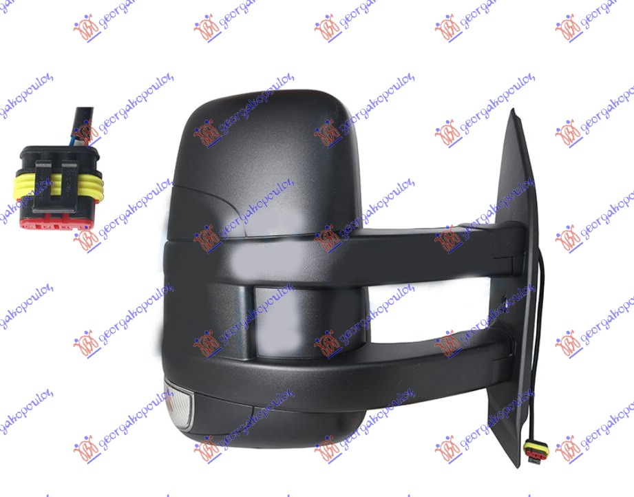 DOOR MIRROR MANUAL (W/SIDE LAMP) LONG (A QUALITY) (CONVEX GLASS)