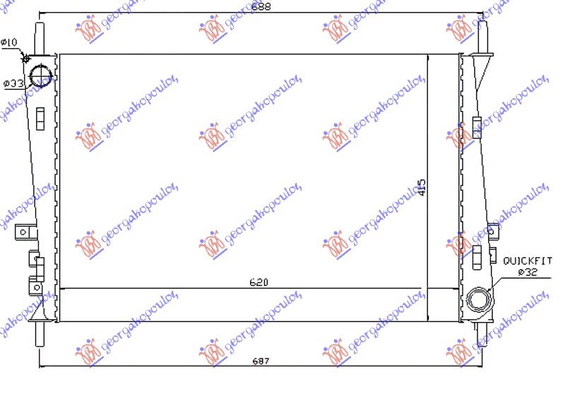 RADIATOR ALL MODELS PETROL/DIESEL (620x415x34) (NRF)