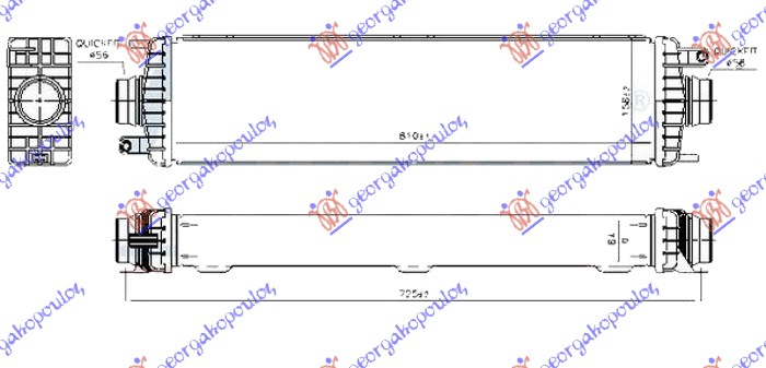 ΨΥΓΕΙΟ INTERCOOLER 2.0 TURBO ΒΕΝΖΙΝΗ (610x160x64)