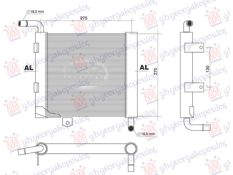 ΨΥΓΕΙΟ ΒΟΗΘΗΤΙΚΟ 2.0 D ΠΕΤΡΕΛΑΙΟ (275x270x32) (NRF)